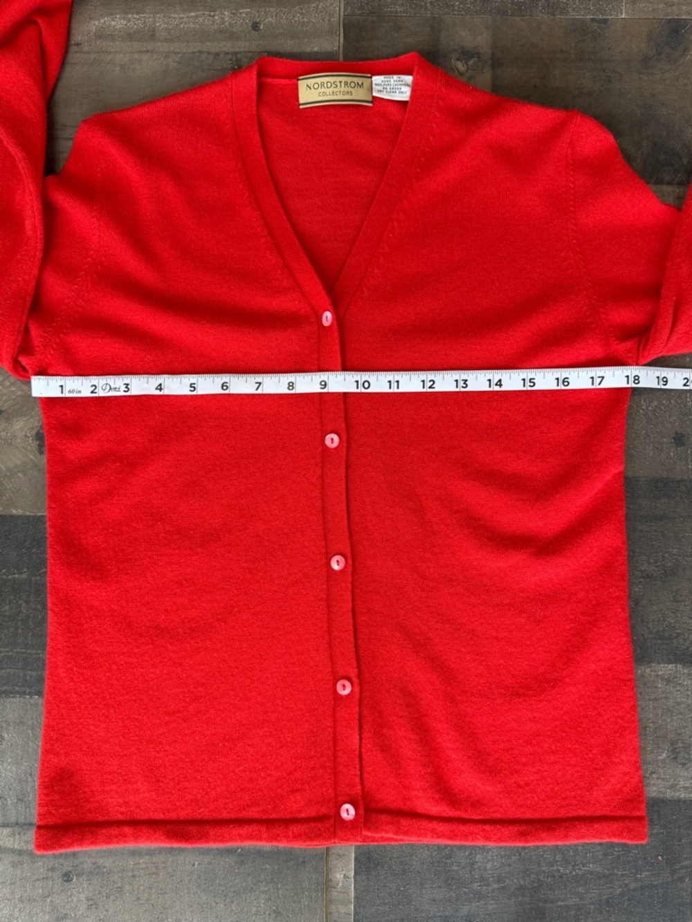 Nordstrom Collectors 100% Cashmere Red Cardigan Sweater Medium - Picture 6 of 8